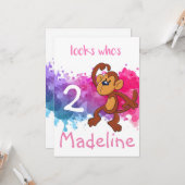 オリジナルサル誕生日カード カード (正面/裏面インサイチュ)