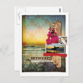 オリジナルサーフテーマデジタルアートコラージュはがき ポストカード (正面/裏面)