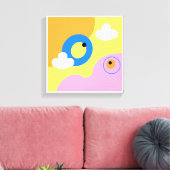 オリジナルシンプルアートイエローバードプリント キャンバスプリント (インサイチュ (リビング))