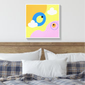 オリジナルシンプルアートイエローバードプリント キャンバスプリント (インサイチュ (寝室))