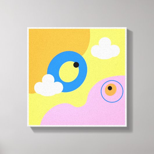 オリジナルシンプルアートイエローバードプリント キャンバスプリント (正面)