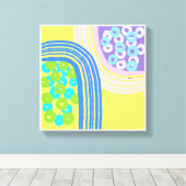 オリジナルシンプルアートイエロープリント キャンバスプリント (インサイチュ (ウッドフロア))