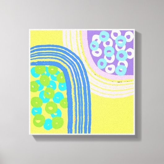 オリジナルシンプルアートイエロープリント キャンバスプリント (正面)