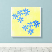 オリジナルシンプルアートイエロープリント キャンバスプリント (インサイチュ (ウッドフロア))