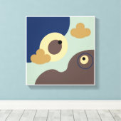 オリジナルシンプルアートブラウンバードプリント キャンバスプリント (インサイチュ (ウッドフロア))