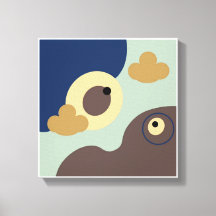 オリジナルシンプルアートブラウンバードプリント