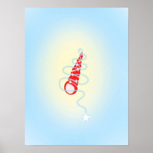 オリジナルシンプルアートブルーコンチプリント ポスター (正面)