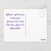 オリジナルシンプルスイートケーキ 誕生日にお願いをしよう ポストカード (裏面)