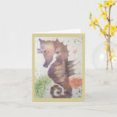 オリジナルシーホースアートオンカ空白のード カード (黄色い花)