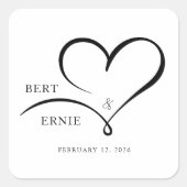 オリジナルスクエアステッカー カスタム ウェディング デザイン スクエアシール (正面)