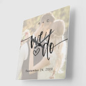 オリジナルスクリプト写真 ウェディングアニバーサリー スクエア壁時計 (傾斜)