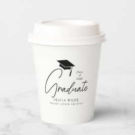 オリジナルスクリプト ブラック＆ホワイト 卒業式 8オンス 紙コップ