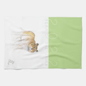 オリジナルスケッチ中国のタイガーイヤー誕生日KT01 キッチンタオル (横)