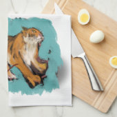 オリジナルスケッチ中国のタイガーイヤー誕生日KT03 キッチンタオル (四つ折り)