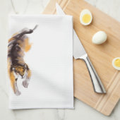 オリジナルスケッチ中国のタイガーイヤー誕生日KT04 キッチンタオル (四つ折り)