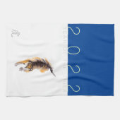 オリジナルスケッチ中国のタイガーイヤー誕生日KT04 キッチンタオル (横)