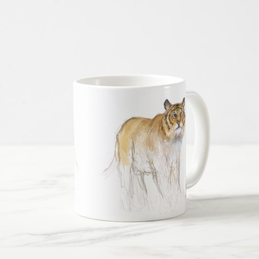 オリジナルスケッチ中国のタイガーイヤー誕生日WCM1 コーヒーマグカップ (正面右)