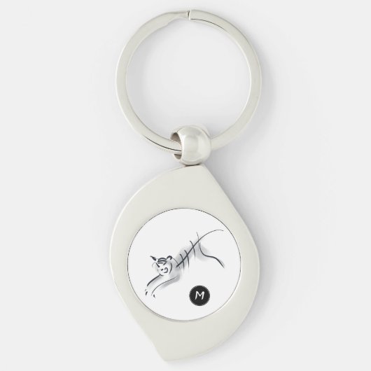 オリジナルスケッチ中国のタイガー年名誕生日 キーホルダー (正面)