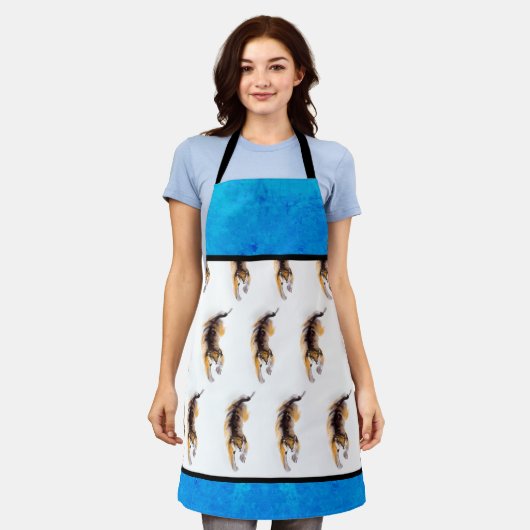 オリジナルスケッチ中国のタイガー新年AoA3 エプロン (着用した状態)