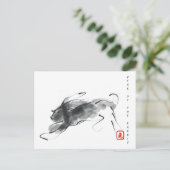 オリジナルスケッチ中国のラビットイヤー誕生日HHPC シーズンポストカード (スタンド正面)