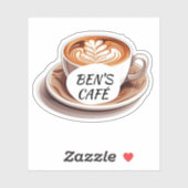 オリジナルステッカー コーヒーカップと豆のロゴ シール (シート)