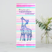 オリジナルストライプバレンタインパーティの招待状 招待状 (スタンド正面)
