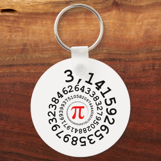 オリジナルスパイラルの桁Pi番号3,14... キーホルダー (正面)