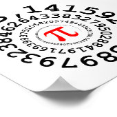 オリジナルスパイラルの桁Pi番号3,14... ポスター (角)