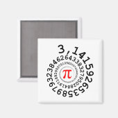 オリジナルスパイラルの桁Pi番号3,14... マグネット (正面/裏面)