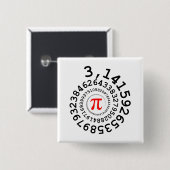 オリジナルスパイラルの桁Pi番号3,14... 缶バッジ (正面&裏面)