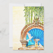 オリジナルスペインの水彩古いメキシコ噴水 セーブザデート (裏面)