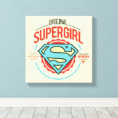 オリジナルスーパーガールヴィンテージロゴバッジ キャンバスプリント (インサイチュ (ウッドフロア))