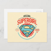 オリジナルスーパーガールヴィンテージロゴバッジ ポストカード (正面/裏面)
