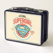 オリジナルスーパーガールヴィンテージロゴバッジ メタルランチボックス (裏面)