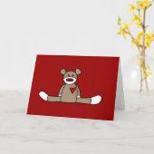 オリジナルソックスモンキーTシャツと贈り物 カード (黄色い花)