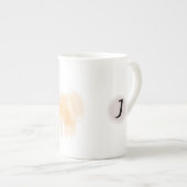 オリジナルタイガーウォーターカラー中国の〔占星術の〕十二宮図イニシャルM ボーンチャイナマグカップ (正面右)