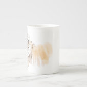 オリジナルタイガーウォーターカラー中国の〔占星術の〕十二宮図イニシャルM ボーンチャイナマグカップ (正面)