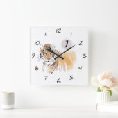 オリジナルタイガーウォーターカ中国のラー〔占星術の〕十二宮図誕生日 スクエア壁時計 (ホーム)