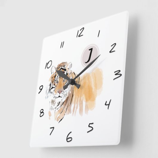 オリジナルタイガーウォーターカ中国のラー〔占星術の〕十二宮図誕生日 スクエア壁時計 (傾斜)