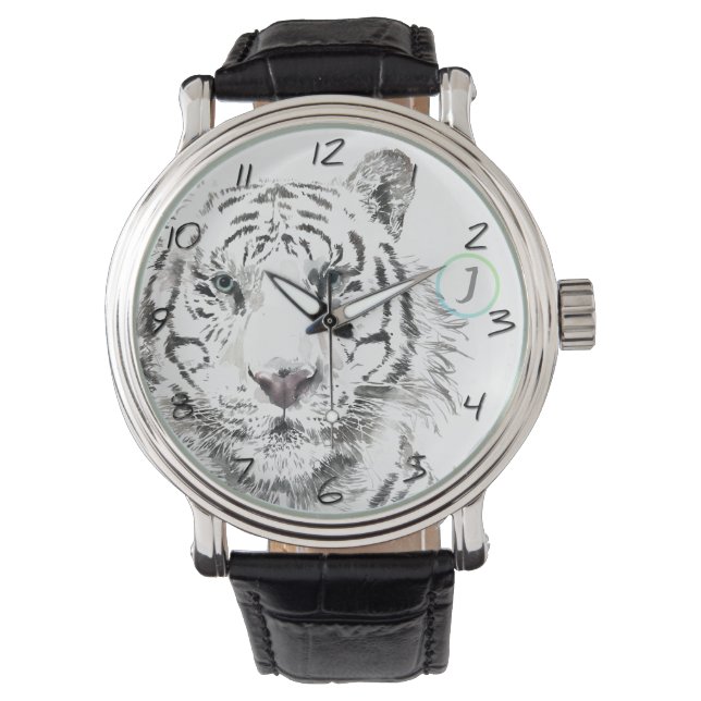 オリジナルタイガーウォーター色中国の〔占星術の〕十二宮図誕生日 腕時計 (正面)
