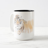 オリジナルタイガー水彩中国の〔占星術の〕十二宮図モノグラム ツートーンマグカップ (正面左)