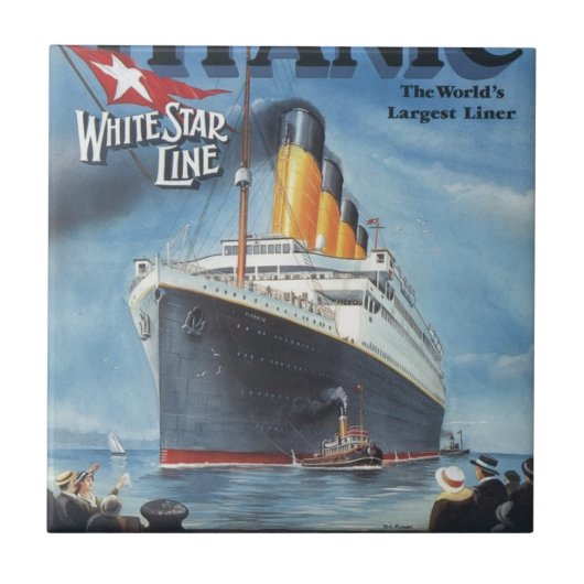 オリジナルタイタニックのビンテージポスター1912 タイル (正面)