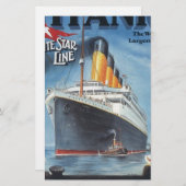 オリジナルタイタニックのビンテージポスター1912 便箋 (正面/裏面)