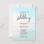 オリジナルターコイズビーチフォトウェディング招待状 招待状 (正面)