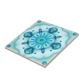 オリジナルターコイズブルーフラクタルデザインタイル タイル (側面)