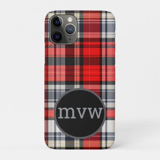 オリジナルタータン柄携帯ケース モノグラム入り Case-Mate iPhoneケース (裏)