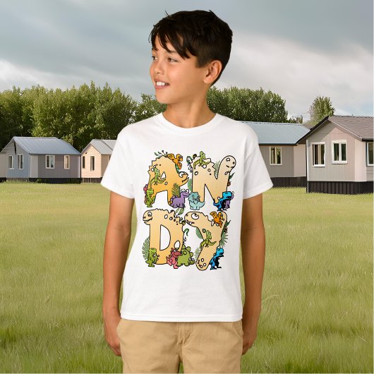 オリジナルダイノアルファベットネームを作ろう Tシャツ