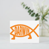オリジナルダーウィンフィッシュ（ライトオレンジ） ポストカード (スタンド正面)