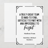 オリジナルチームメンバー退職プレゼント 招待状 (正面/裏面)