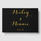 オリジナルテキストと写真付き クラシックブラック ゲストブック (正面)